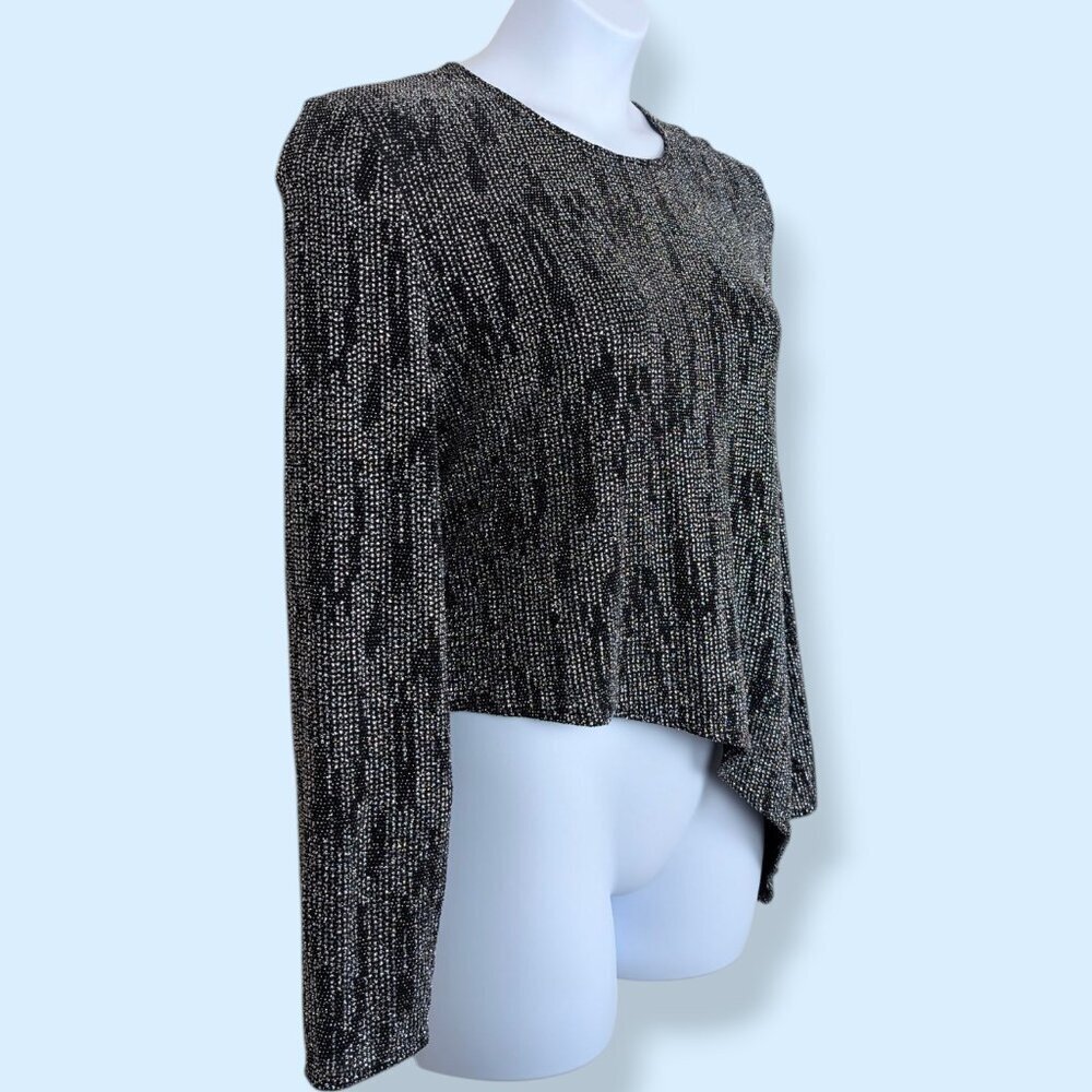 🍁V. Joseph Ribkoff Couture Asymmetrical Metallic Top - Picture 3 of 8